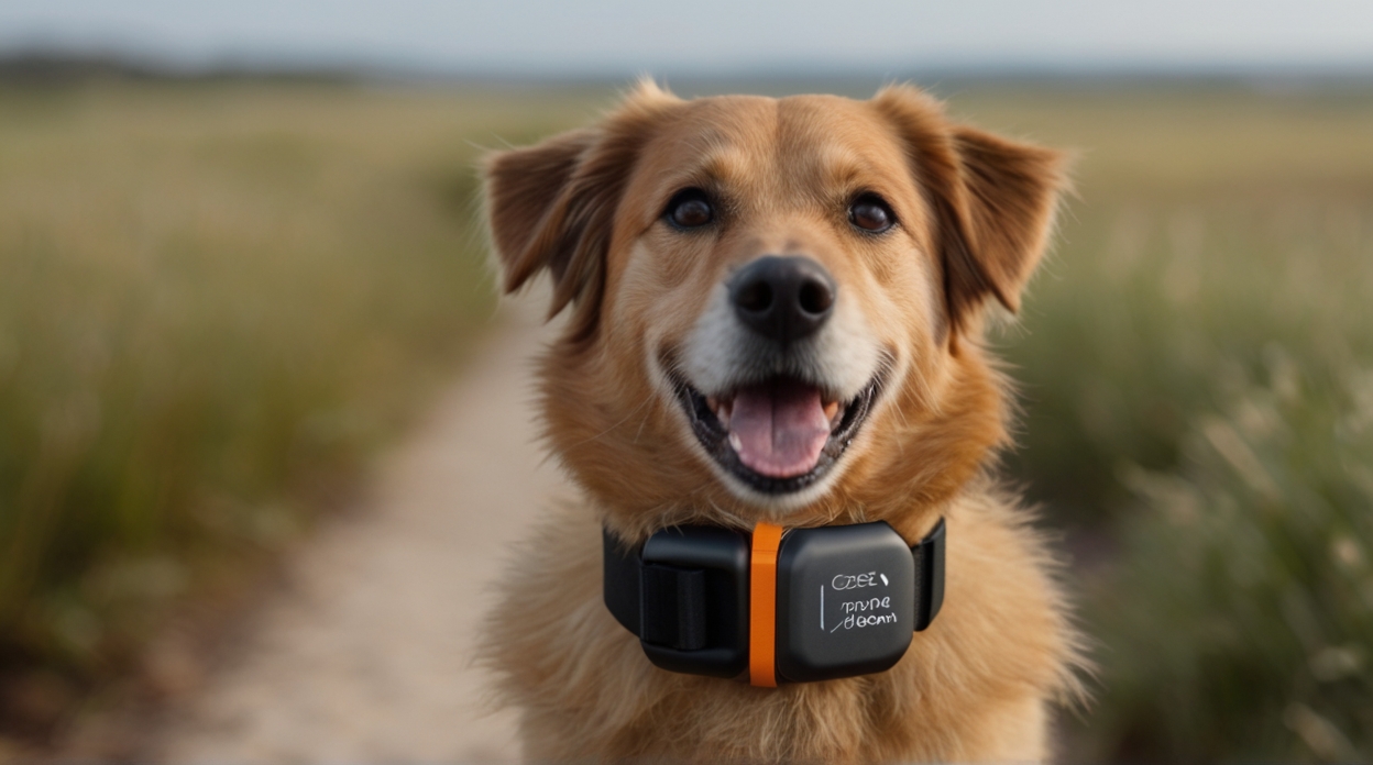 Leonardo Vision XL an image of a dog wearing a gps tracker 1 Home